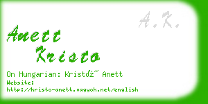 anett kristo business card